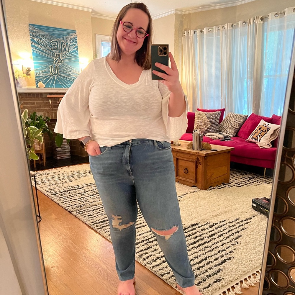 Anthropologie Good American Good Straight Jeans in 22W